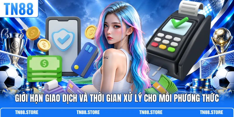 Giới hạn giao dịch và thời gian xử lý cho mỗi phương thức