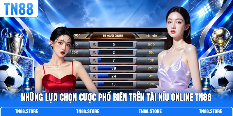 Những lựa chọn cược phổ biến trên Tài Xỉu online TN88