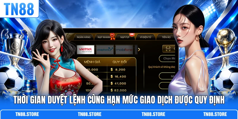 Thời gian duyệt lệnh cùng hạn mức giao dịch được quy định